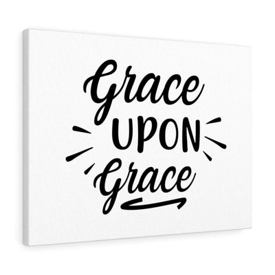 Scripture Canvas Grace Upon Grace Christian Wall Art Meaningful Home Decor Gifts Unique Housewarming Gift Ideas Framed Prints, Canvas