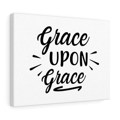 Scripture Canvas Grace Upon Grace Christian Wall Art Meaningful Home Decor Gifts Unique Housewarming Gift Ideas Framed Prints, Canvas