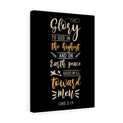 Scripture Canvas Good Will Luke 2:14 Christian Wall Art Bible Verse Meaningful Home Decor Gifts Unique Housewarming Gift Ideas Framed Prints, Canvas