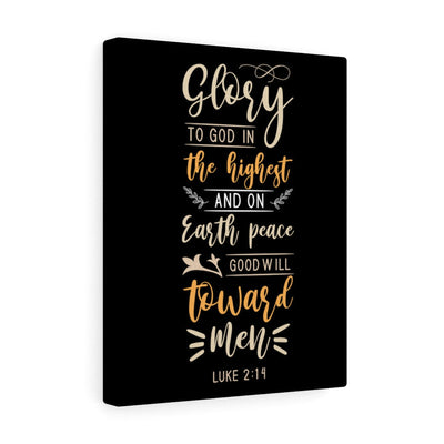 Scripture Canvas Good Will Luke 2:14 Christian Wall Art Bible Verse Meaningful Home Decor Gifts Unique Housewarming Gift Ideas Framed Prints, Canvas