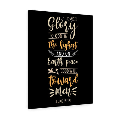 Scripture Canvas Good Will Luke 2:14 Christian Wall Art Bible Verse Meaningful Home Decor Gifts Unique Housewarming Gift Ideas Framed Prints, Canvas