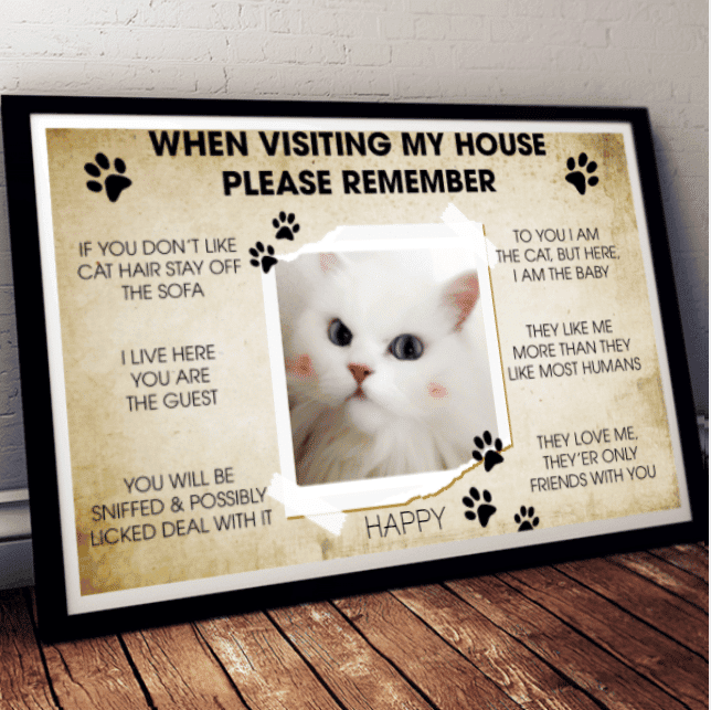 When Visiting My House Please Remember Personalized Photo Canvas Painting, Canvas Hanging Wall Art Landscape Framed Prints, Canvas