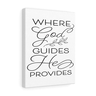 Scripture Canvas God Guides He Christian Wall Art Meaningful Home Decor Gifts Unique Housewarming Gift Ideas Framed Prints, Canvas