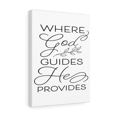 Scripture Canvas God Guides He Christian Wall Art Meaningful Home Decor Gifts Unique Housewarming Gift Ideas Framed Prints, Canvas