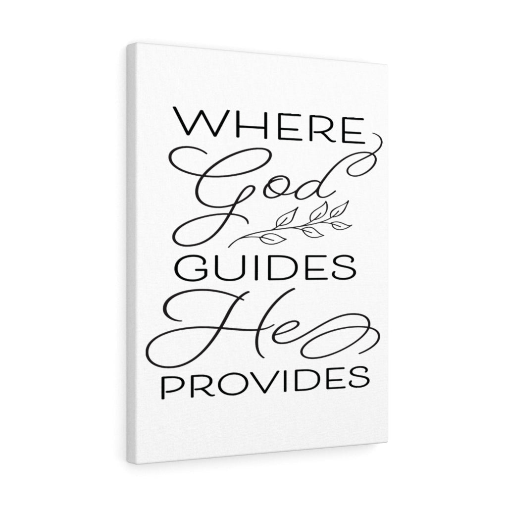 Scripture Canvas God Guides He Christian Wall Art Meaningful Home Decor Gifts Unique Housewarming Gift Ideas Framed Prints, Canvas