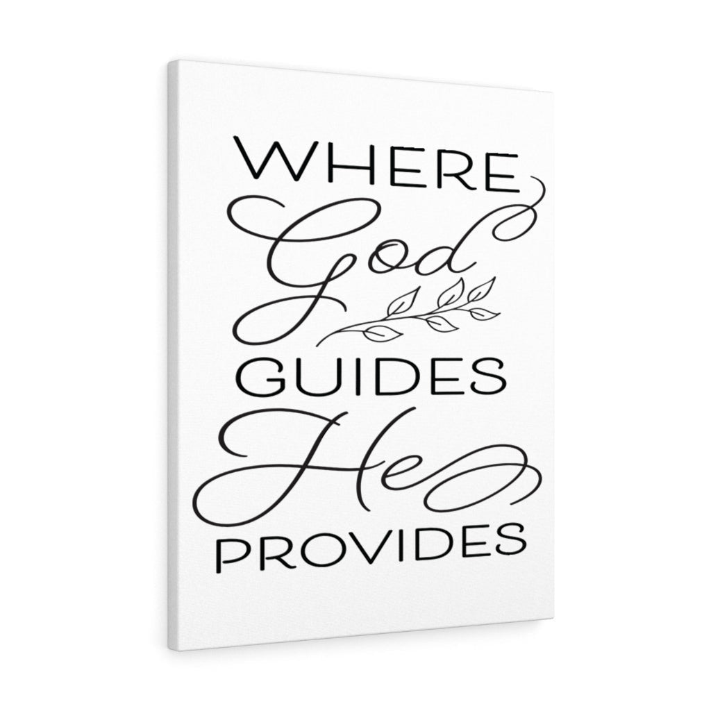 Scripture Canvas God Guides He Christian Wall Art Meaningful Home Decor Gifts Unique Housewarming Gift Ideas Framed Prints, Canvas