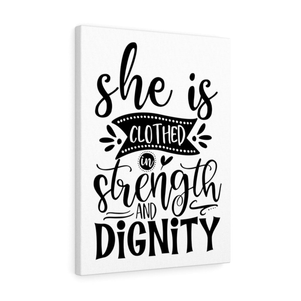 Scripture Canvas Strength And Dignity Christian Wall Art Meaningful Home Decor Gifts Unique Housewarming Gift Ideas Framed Prints, Canvas