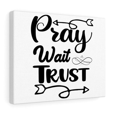 Scripture Canvas Pray Wait Trust Christian Wall Art Bible Verse Meaningful Home Decor Gifts Unique Housewarming Gift Ideas Framed Prints, Canvas