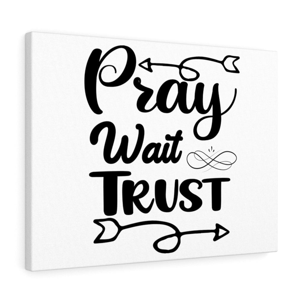 Scripture Canvas Pray Wait Trust Christian Wall Art Bible Verse Meaningful Home Decor Gifts Unique Housewarming Gift Ideas Framed Prints, Canvas