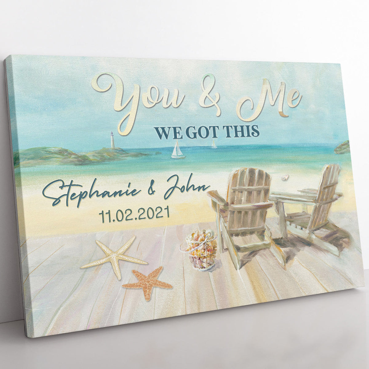 Personalized Anniversary Wall Art Gift, You And Me We Got This, Wall Art Gift Ideas For Couple Framed Prints, Canvas