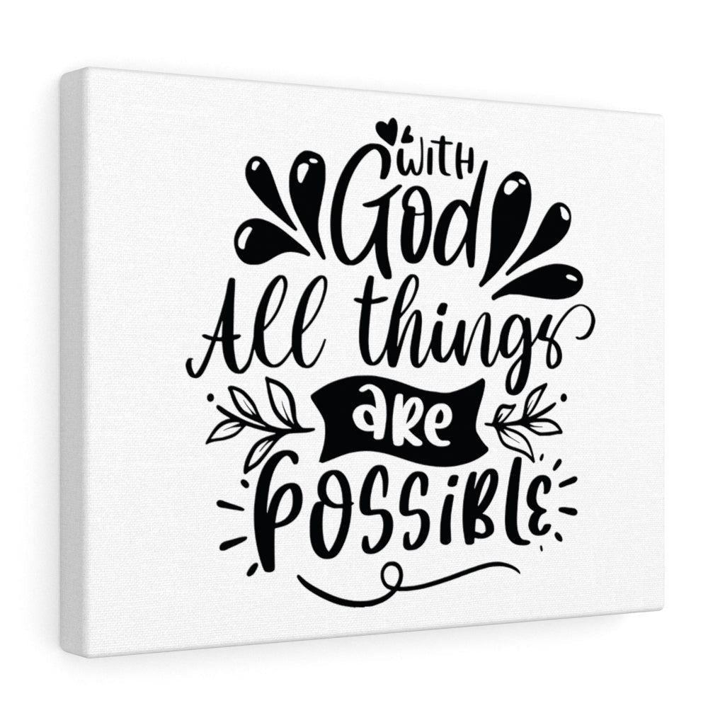 Scripture Canvas With God All Things Are Possible Christian Wall Art Bible Verse Meaningful Home Decor Gifts Unique Housewarming Gift Ideas Framed Prints, Canvas