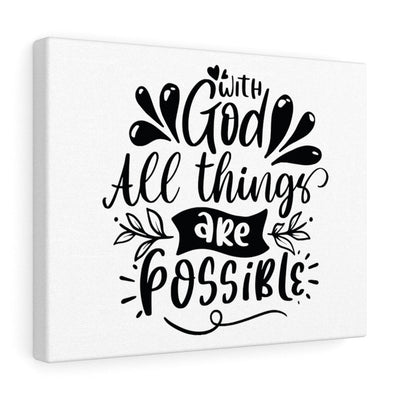 Scripture Canvas With God All Things Are Possible Christian Wall Art Bible Verse Meaningful Home Decor Gifts Unique Housewarming Gift Ideas Framed Prints, Canvas