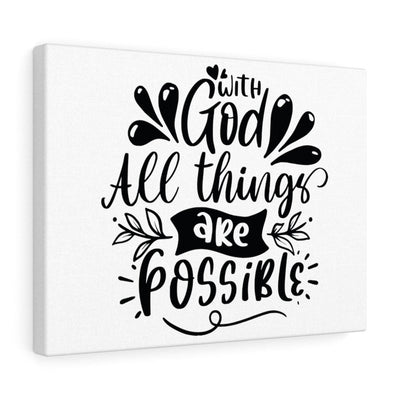 Scripture Canvas With God All Things Are Possible Christian Wall Art Bible Verse Meaningful Home Decor Gifts Unique Housewarming Gift Ideas Framed Prints, Canvas