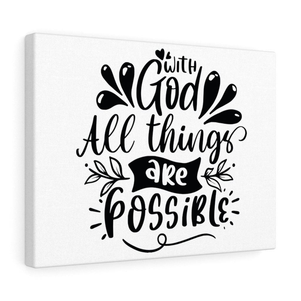 Scripture Canvas With God All Things Are Possible Christian Wall Art Bible Verse Meaningful Home Decor Gifts Unique Housewarming Gift Ideas Framed Prints, Canvas