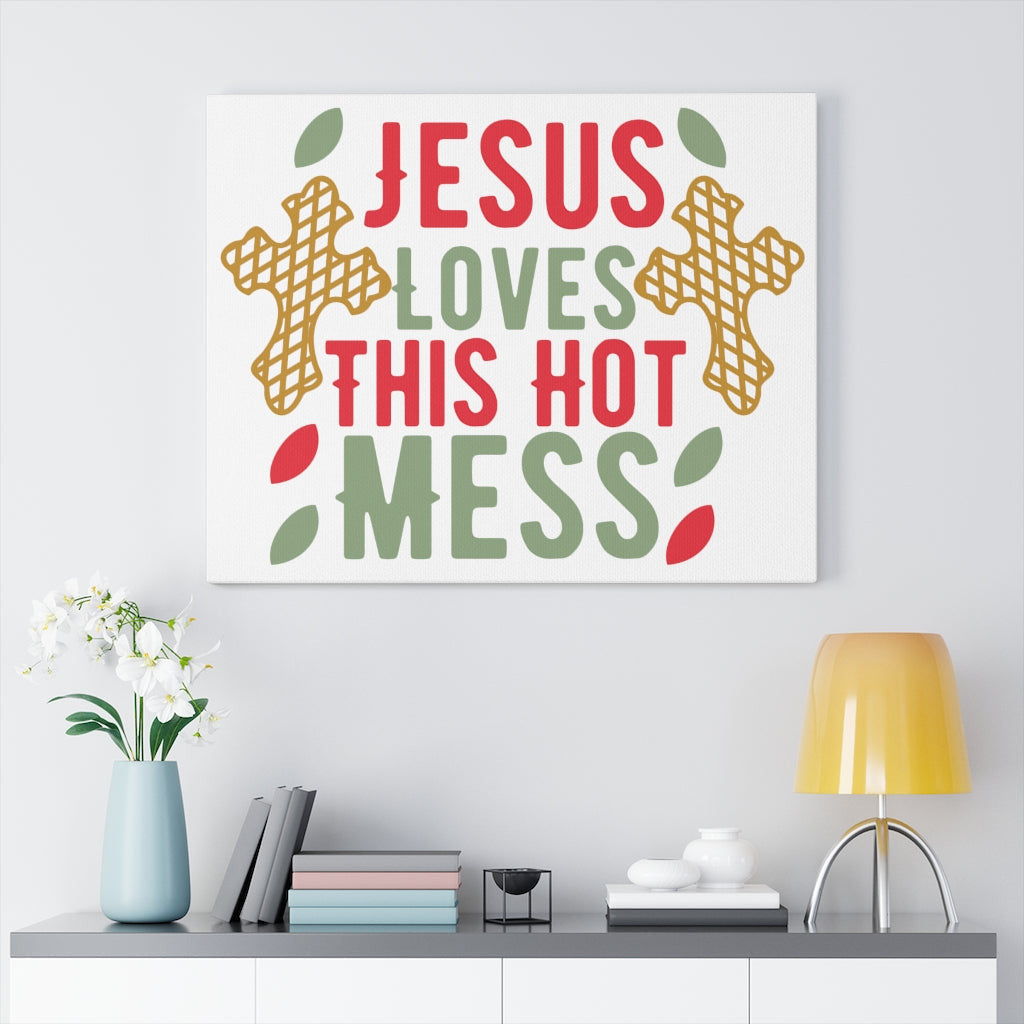 Scripture Canvas Jesus Loves This Christian Wall Art Meaningful Home Decor Gifts Unique Housewarming Gift Ideas Framed Prints, Canvas