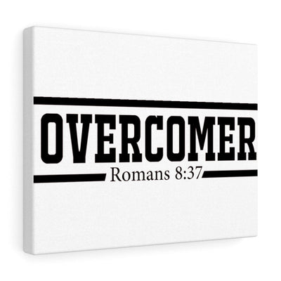 Scripture Canvas Overcomer Romans 8:37 Christian Wall Art Bible Verse Meaningful Home Decor Gifts Unique Housewarming Gift Ideas Framed Prints, Canvas