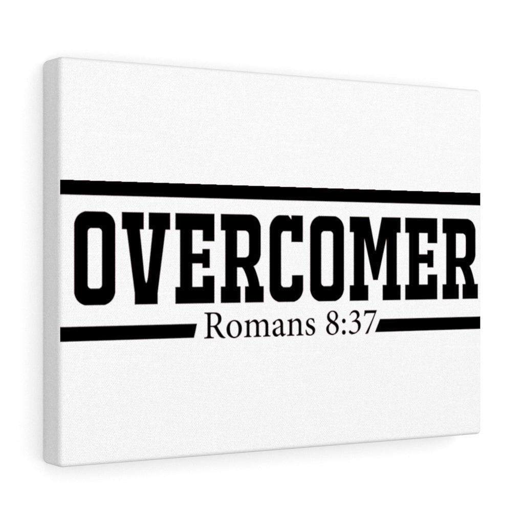 Scripture Canvas Overcomer Romans 8:37 Christian Wall Art Bible Verse Meaningful Home Decor Gifts Unique Housewarming Gift Ideas Framed Prints, Canvas