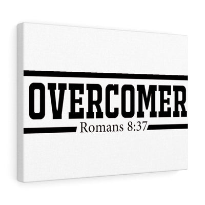 Scripture Canvas Overcomer Romans 8:37 Christian Wall Art Bible Verse Meaningful Home Decor Gifts Unique Housewarming Gift Ideas Framed Prints, Canvas