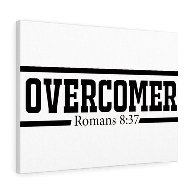 Scripture Canvas Overcomer Romans 8:37 Christian Wall Art Bible Verse Meaningful Home Decor Gifts Unique Housewarming Gift Ideas Framed Prints, Canvas