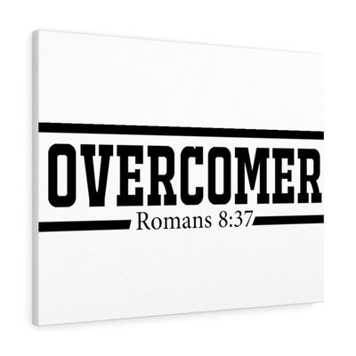 Scripture Canvas Overcomer Romans 8:37 Christian Wall Art Bible Verse Meaningful Home Decor Gifts Unique Housewarming Gift Ideas Framed Prints, Canvas