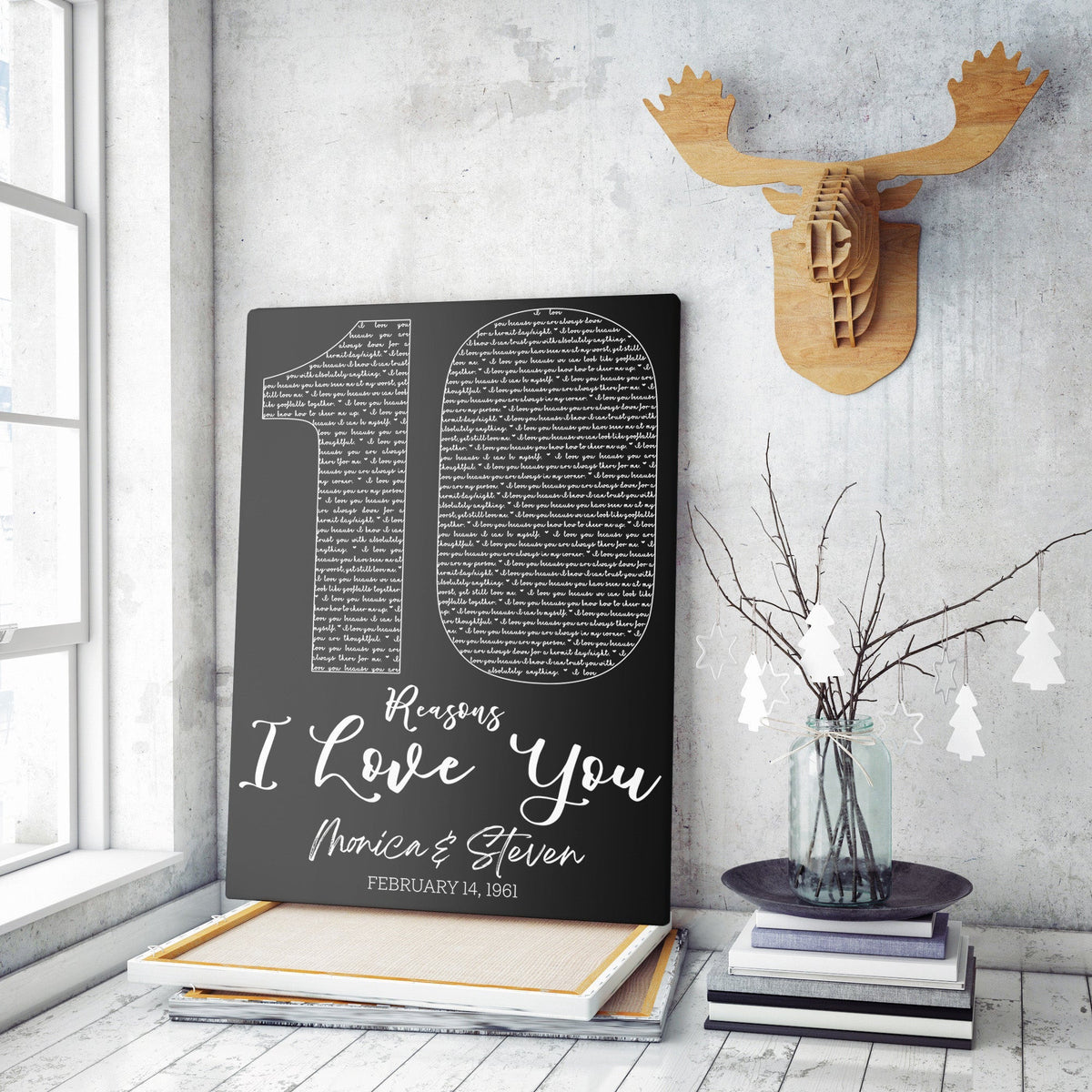 Aluminum Anniversary Gift Wall Art, Custom 10th Anniversary Sign Wall Art Framed Prints, Canvas