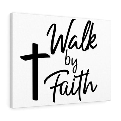 Scripture Canvas Walk By Faith Christian Wall Art Meaningful Home Decor Gifts Unique Housewarming Gift Ideas Framed Prints, Canvas