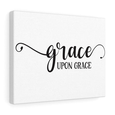 Scripture Canvas Grace Upon Grace Christian Wall Art Meaningful Home Decor Gifts Unique Housewarming Gift Ideas Framed Prints, Canvas