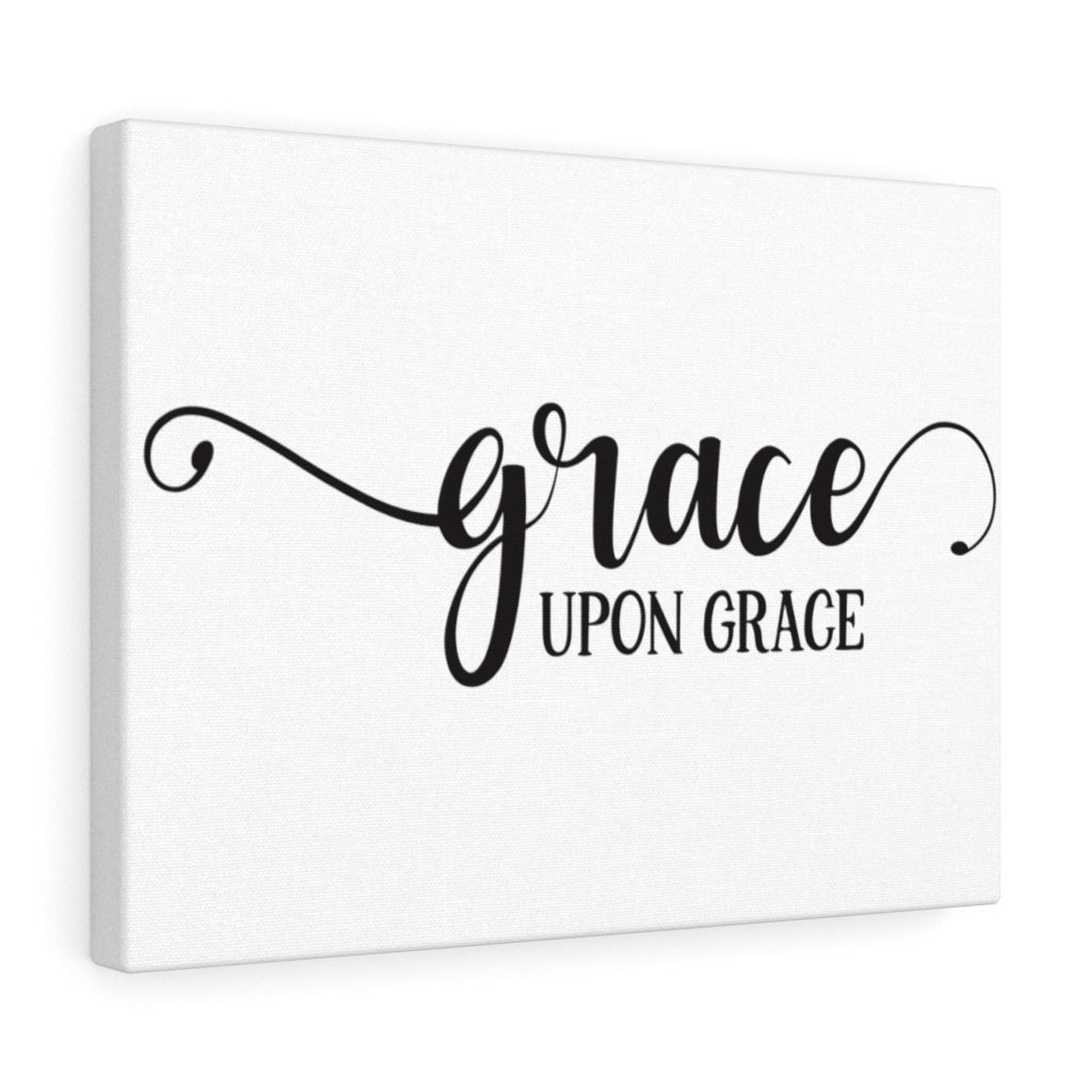 Scripture Canvas Grace Upon Grace Christian Wall Art Meaningful Home Decor Gifts Unique Housewarming Gift Ideas Framed Prints, Canvas
