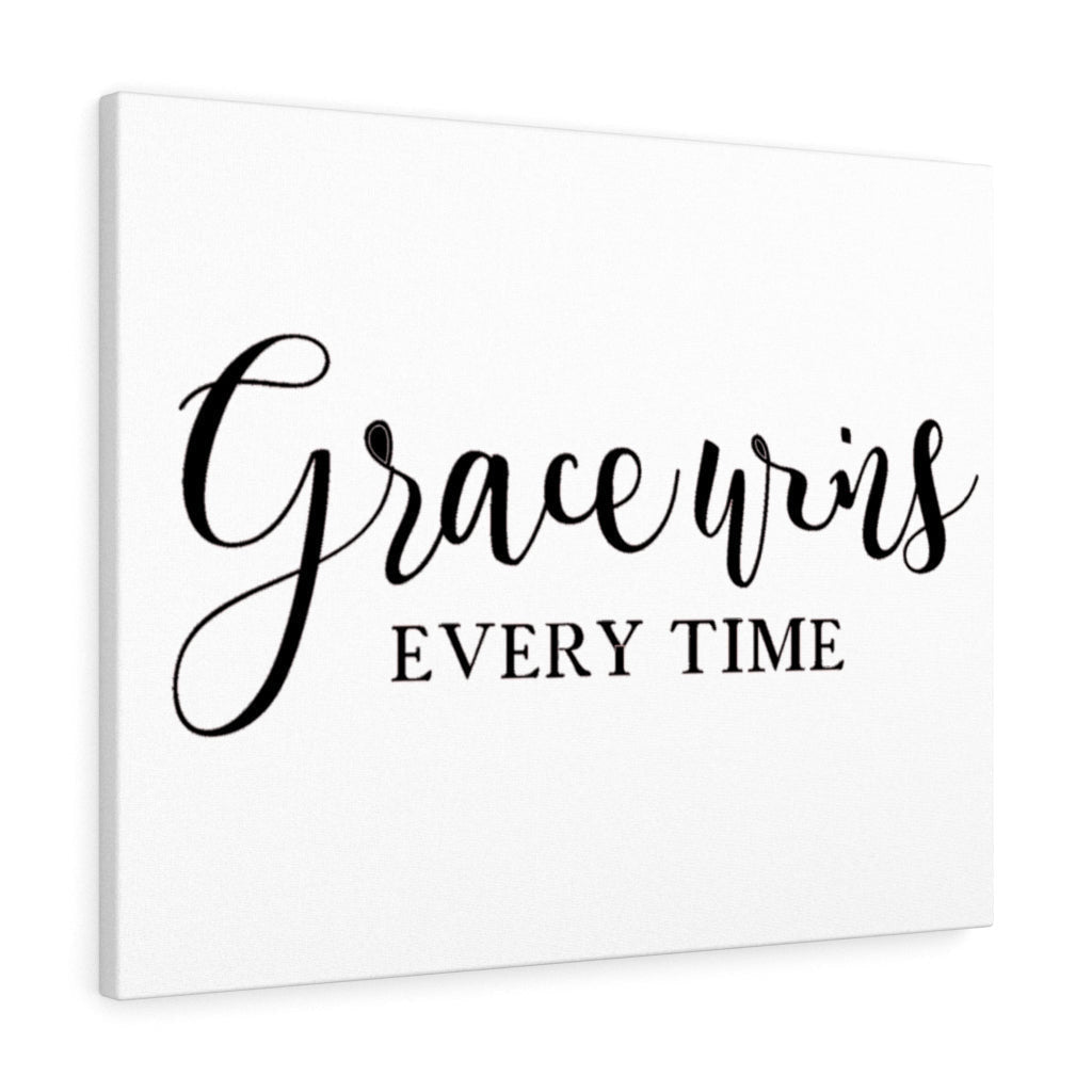 Scripture Canvas Grace Wins Every Time Christian Wall Art Meaningful Home Decor Gifts Unique Housewarming Gift Ideas Framed Prints, Canvas