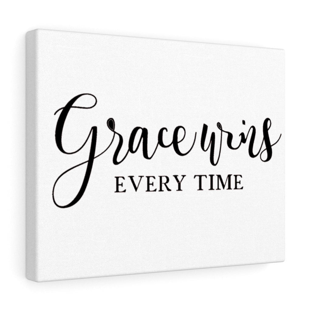 Scripture Canvas Grace Wins Every Time Christian Wall Art Meaningful Home Decor Gifts Unique Housewarming Gift Ideas Framed Prints, Canvas