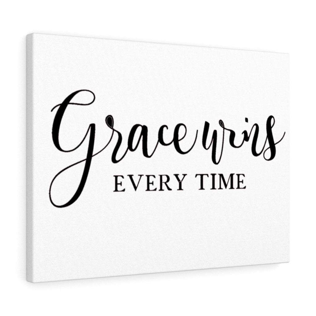 Scripture Canvas Grace Wins Every Time Christian Wall Art Meaningful Home Decor Gifts Unique Housewarming Gift Ideas Framed Prints, Canvas