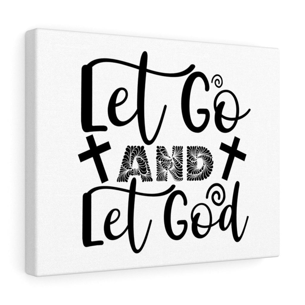 Scripture Canvas Let Go And Let God Christian Wall Art Meaningful Home Decor Gifts Unique Housewarming Gift Ideas Framed Prints, Canvas