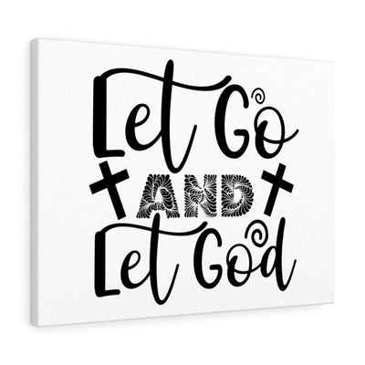 Scripture Canvas Let Go And Let God Christian Wall Art Meaningful Home Decor Gifts Unique Housewarming Gift Ideas Framed Prints, Canvas