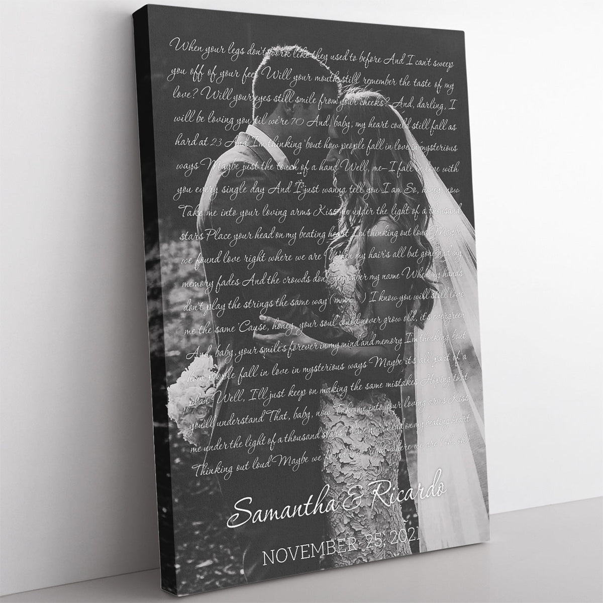 Wedding Song Lyrics with Photo Personalized Home Decor Wall Art Gift Ideas, First Dance Favorite Song Home Decor Wall Art Gift Ideas Print, 1st Anniversary Custom Sign Framed Gift Framed Prints, Canvas