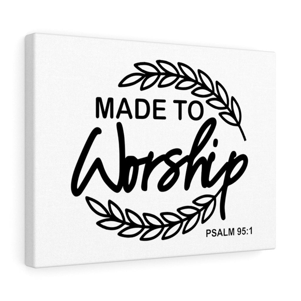 Scripture Canvas Made To Worship Psalm 95:1 Christian Wall Art Bible Verse Meaningful Home Decor Gifts Unique Housewarming Gift Ideas Framed Prints, Canvas