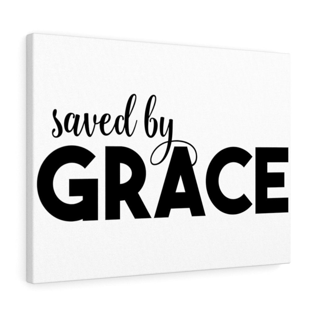 Scripture Canvas Saved By Grace Christian Wall Art Meaningful Home Decor Gifts Unique Housewarming Gift Ideas Framed Prints, Canvas