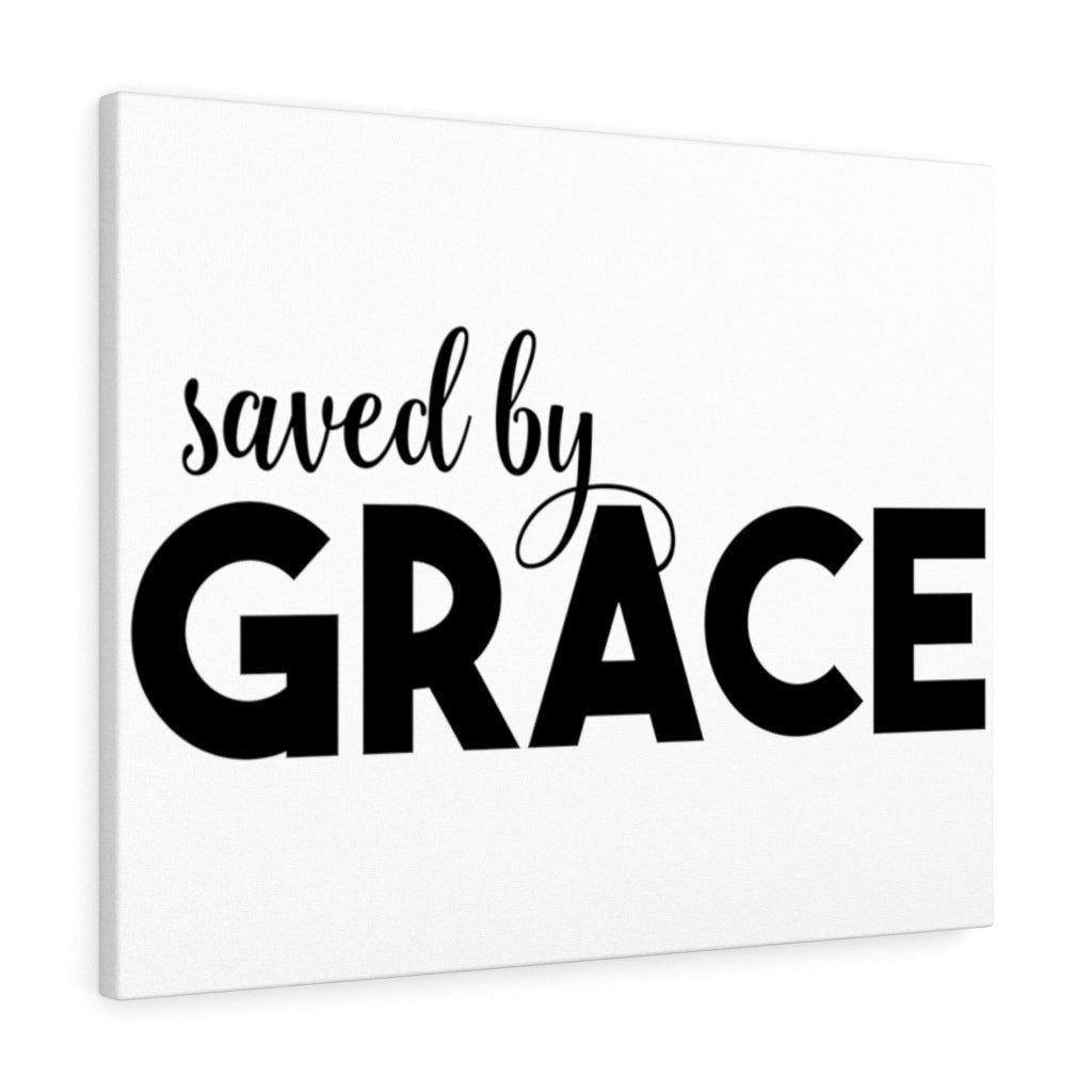Scripture Canvas Saved By Grace Christian Wall Art Meaningful Home Decor Gifts Unique Housewarming Gift Ideas Framed Prints, Canvas