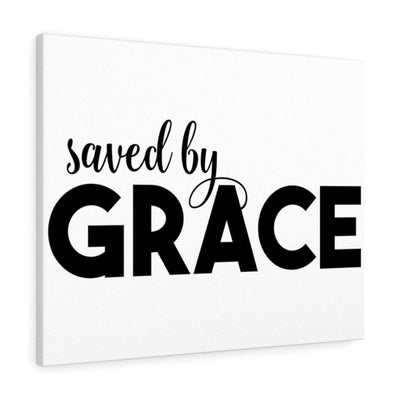 Scripture Canvas Saved By Grace Christian Wall Art Meaningful Home Decor Gifts Unique Housewarming Gift Ideas Framed Prints, Canvas