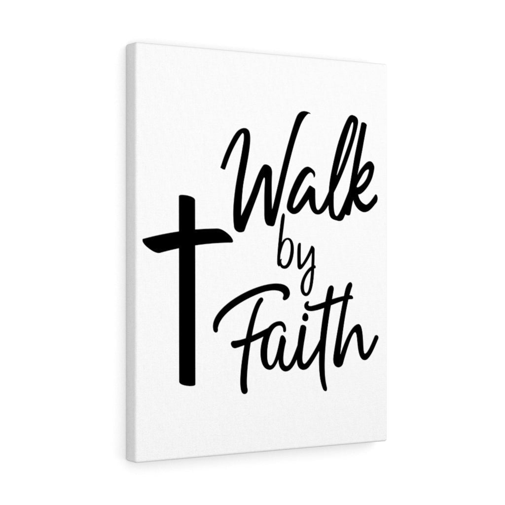 Scripture Canvas Walk By Faith Christian Wall Art Meaningful Home Decor Gifts Unique Housewarming Gift Ideas Framed Prints, Canvas