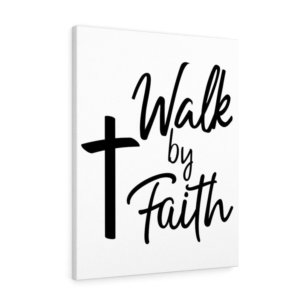 Scripture Canvas Walk By Faith Christian Wall Art Meaningful Home Decor Gifts Unique Housewarming Gift Ideas Framed Prints, Canvas