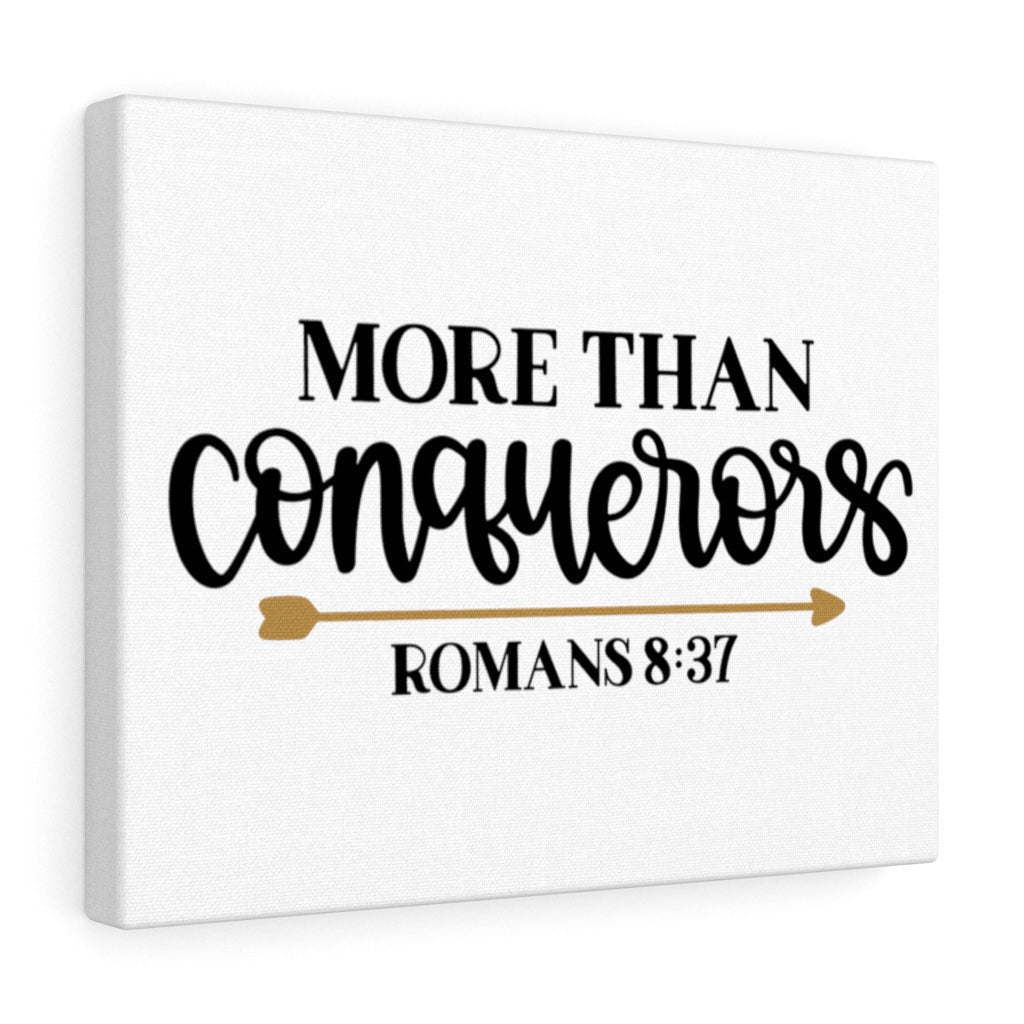 Scripture Canvas More Than Conquerors Romans 8:37 Christian Wall Art Bible Verse Meaningful Home Decor Gifts Unique Housewarming Gift Ideas Framed Prints, Canvas