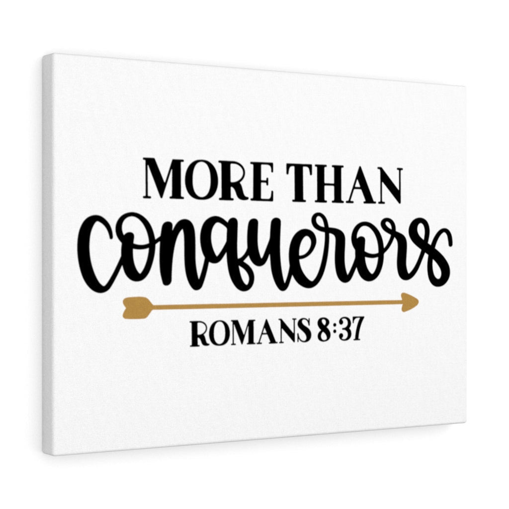 Scripture Canvas More Than Conquerors Romans 8:37 Christian Wall Art Bible Verse Meaningful Home Decor Gifts Unique Housewarming Gift Ideas Framed Prints, Canvas