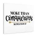 Scripture Canvas More Than Conquerors Romans 8:37 Christian Wall Art Bible Verse Meaningful Home Decor Gifts Unique Housewarming Gift Ideas Framed Prints, Canvas