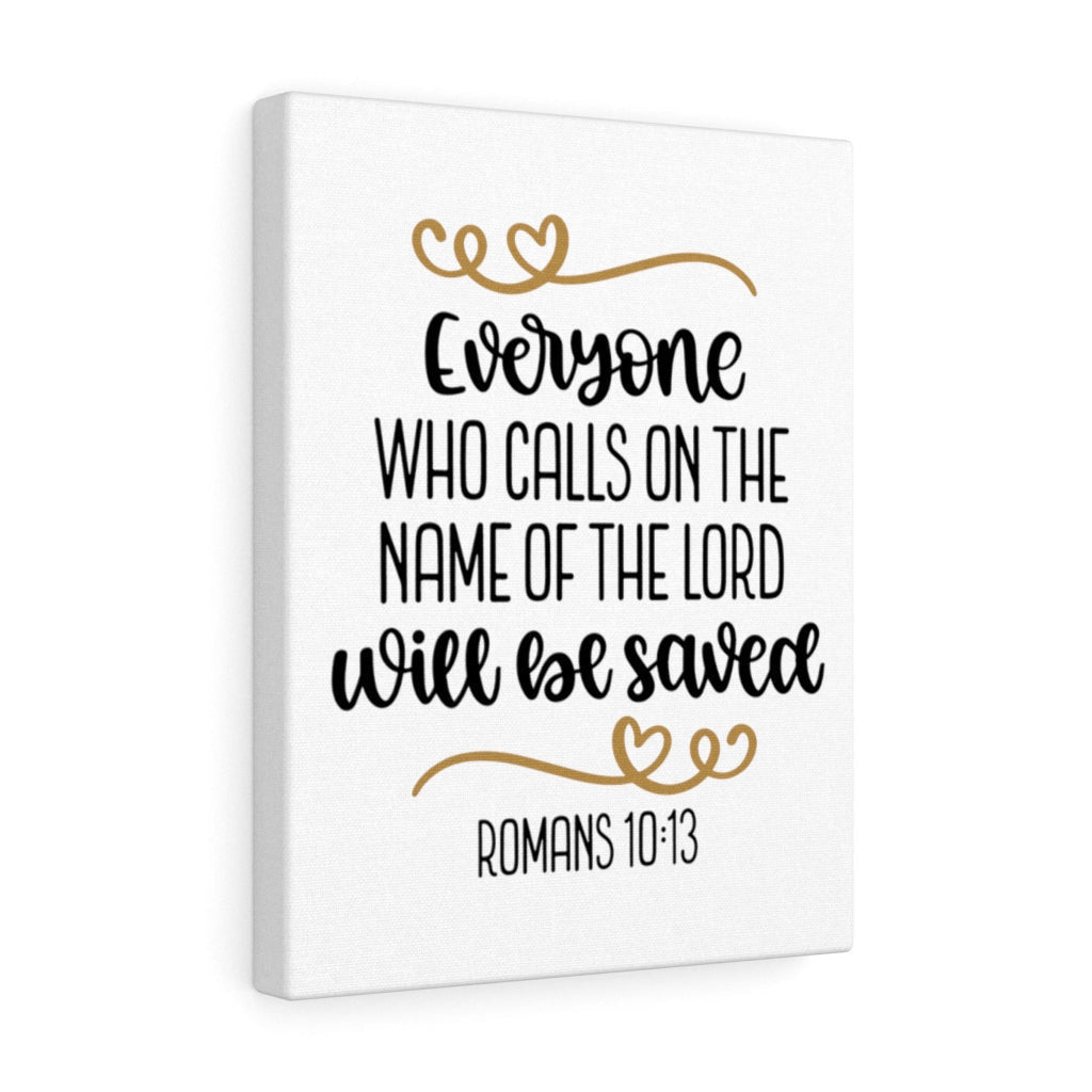 Scripture Canvas Saved Romans 10:13 Christian Wall Art Bible Verse Meaningful Home Decor Gifts Unique Housewarming Gift Ideas Framed Prints, Canvas