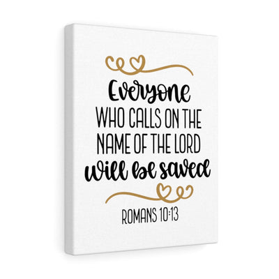 Scripture Canvas Saved Romans 10:13 Christian Wall Art Bible Verse Meaningful Home Decor Gifts Unique Housewarming Gift Ideas Framed Prints, Canvas