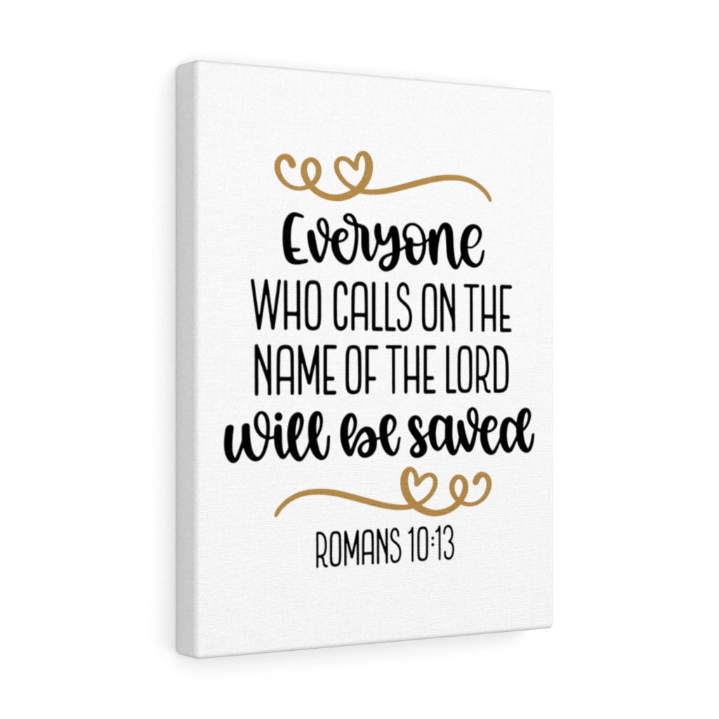 Scripture Canvas Saved Romans 10:13 Christian Wall Art Bible Verse Meaningful Home Decor Gifts Unique Housewarming Gift Ideas Framed Prints, Canvas