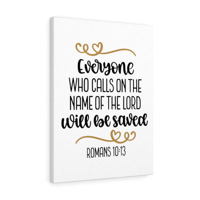 Scripture Canvas Saved Romans 10:13 Christian Wall Art Bible Verse Meaningful Home Decor Gifts Unique Housewarming Gift Ideas Framed Prints, Canvas