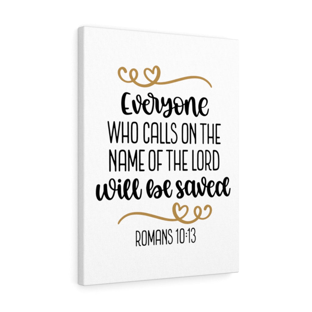 Scripture Canvas Saved Romans 10:13 Christian Wall Art Bible Verse Meaningful Home Decor Gifts Unique Housewarming Gift Ideas Framed Prints, Canvas