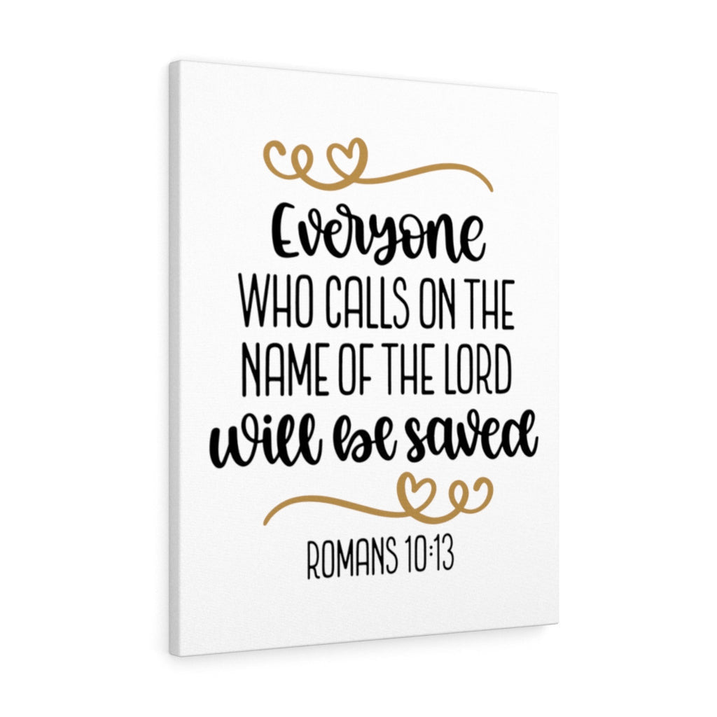 Scripture Canvas Saved Romans 10:13 Christian Wall Art Bible Verse Meaningful Home Decor Gifts Unique Housewarming Gift Ideas Framed Prints, Canvas