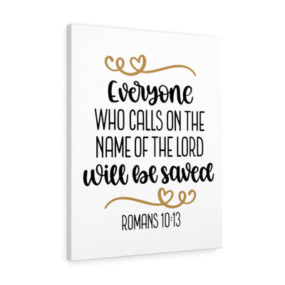 Scripture Canvas Saved Romans 10:13 Christian Wall Art Bible Verse Meaningful Home Decor Gifts Unique Housewarming Gift Ideas Framed Prints, Canvas